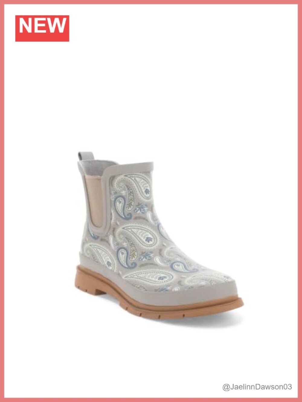 Women's Waterproof Pull-On Chelsea Rain Boot with Elastic Sides, Rubber Sole